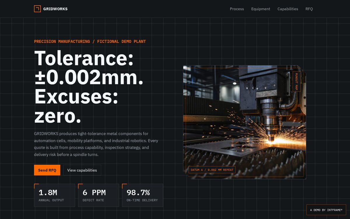 Gridworks — 제조 데모 사이트 썸네일