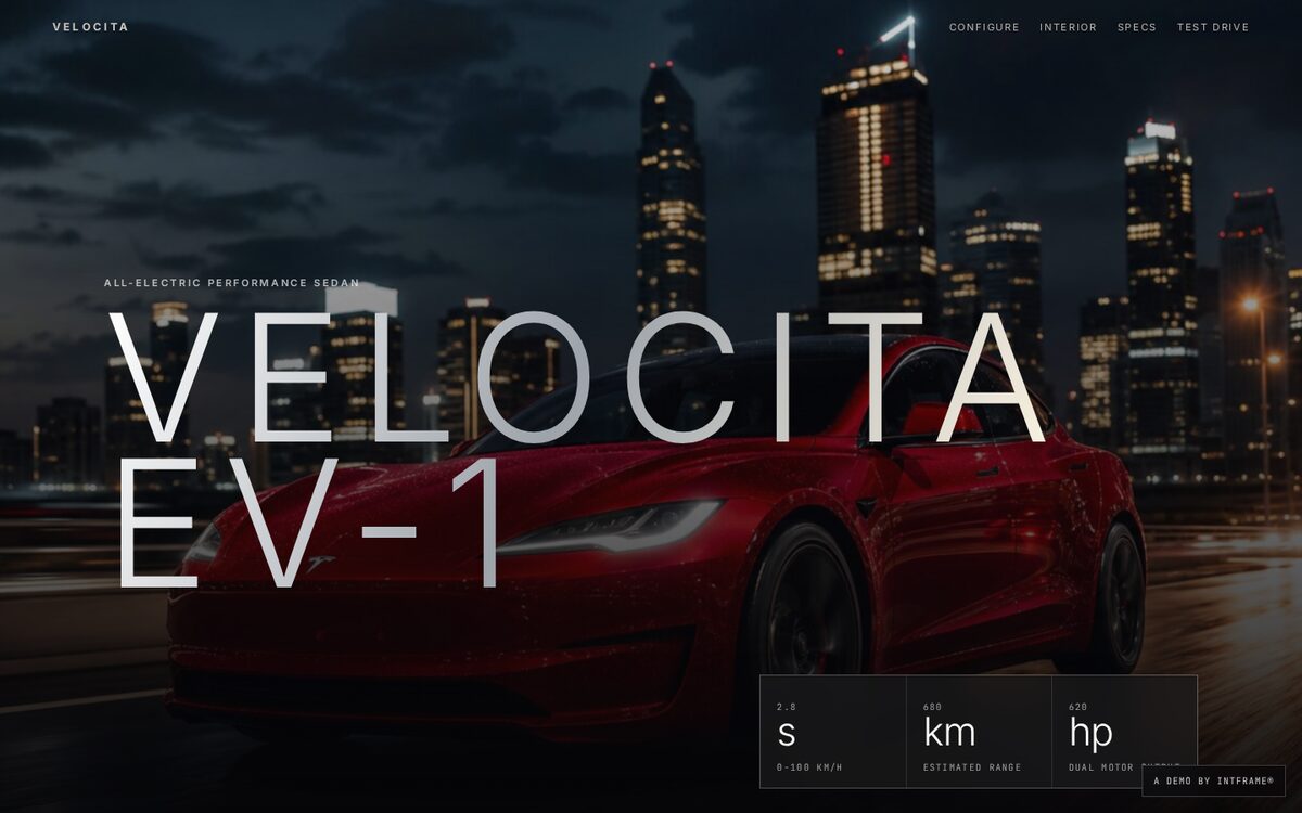 Velocita — 모빌리티·EV 데모 사이트 썸네일