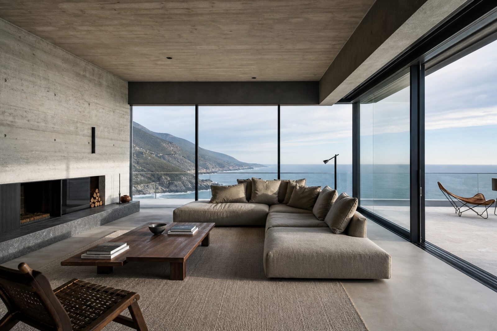 Wide interior view of House on the Cliff